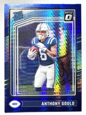 RATED ROOKIE CARD ANTHONY GOULD Colts 2024 Donruss Optic BLUE HYPER PARALLEL 205. rookie card picture
