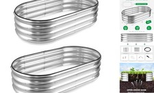 Raised Garden Bed,Galvanized Raised 2 Pcs 4×2×1ft Planter Boxes 4×2×1ft 2pcs