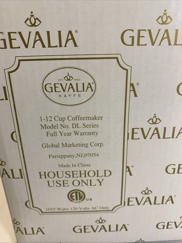GEVALIA Cafetera Programable 12 Tazas Modelo DL-12B Negra - Imagen 7 de 10