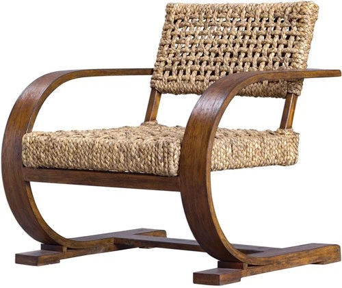 Uttermost 23483 Rattan Rehema 30"W Wood Framed Dual Arm Accent Chair - Picture 7 of 7