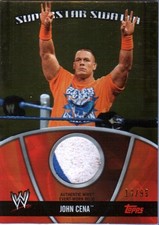 WWE John Cena 2010 Topps GOLD Superstar Swatch Relic Card SN 19 of 99