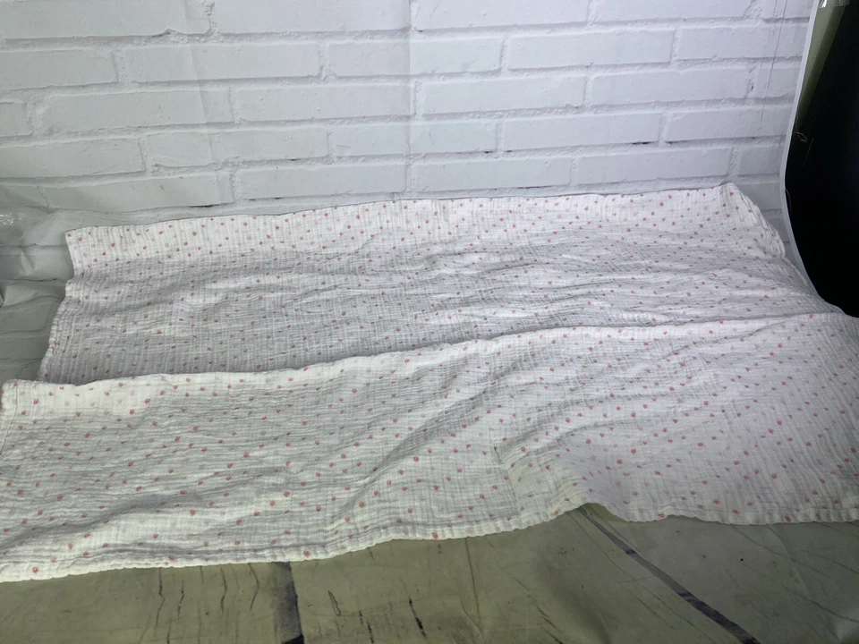 Manta de seguridad Aden Anais blanca rosa puntos círculos bebé envoltura muselina Lovey Foto 4 de 4