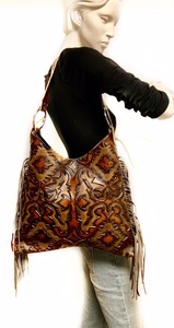 Raviani-Hobo-Style-Bag-Brown-Laredo-Leather-W-Fringe-MADE-IN-USA