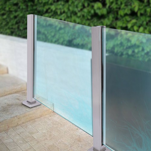 for Balcony Deck Stairs Without Glass Drilling Glass Railing End Post Balustrade