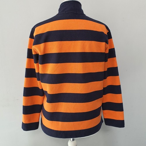 RALPH LAUREN Marine Rugby Sweatshirt 1/4 Zip Jumper Logo Badge Stripe Size M/L - Picture 7 of 11