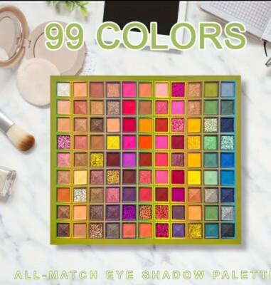 99 Shades Colors Eye Shadow Palette Matte Glitter Sweatproof Professional