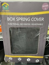 N Y HOME Box Spring Cover, Alternative Bed Skirt Wrap Around Elastic Brown Queen
