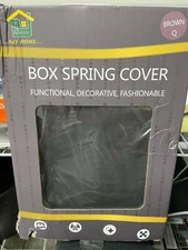 N&Y HOME Box Spring Cover, Alternative Bed Skirt Wrap Around Elastic Brown Queen