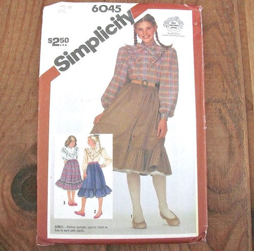 Girls Ruffled Skirt Sewing Pattern Top Petticoat Simplicity 6045 Size 10 Uncut - Picture 3 of 8