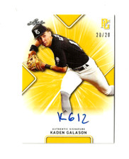 2021 KADEN GALASON LEAF PERFECT GAME AUTO YELLOW PARALLEL ROOKIE #20/20  NEW