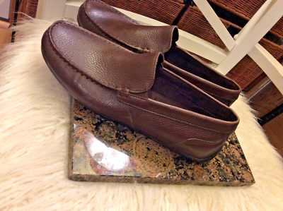 Rockport trutech CJ144 brown leather slip-on driving loafers  display picture 1