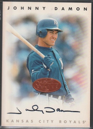 068, 1996 Leaf Signature, Original Autograph of Johnny Damon, Royals - Picture 1 of 2