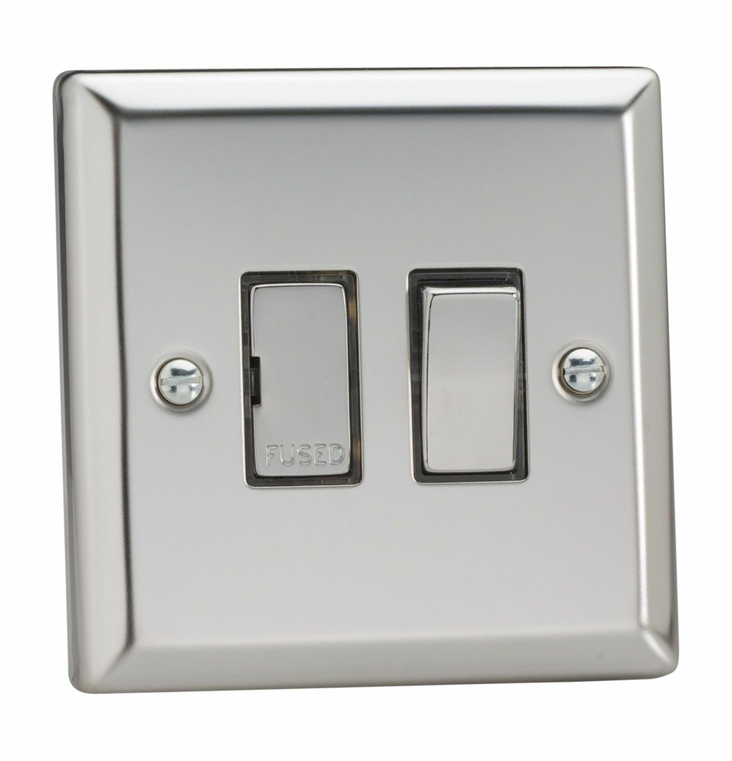 Varilight XC6D Classic Mirror Chrome 1 Gang 13A Switched Fused Spur