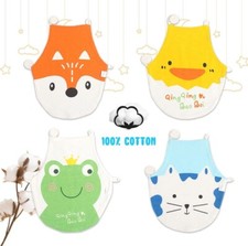 4pk Baby Infant Feeder Feeding Saliva Bib Bibs Unisex Gift Animal