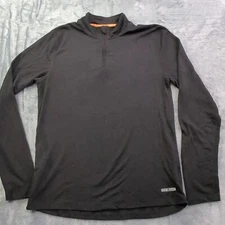 Omni Wool Shirt Mens Black Base Layer 1/4 Zip Pullover Outdoors Hiking XL