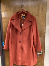 Women Nwt "sam Edelman Orange /rust Color,2 Button Mid Length Coat. Size 3x