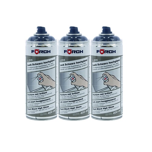 3x FOERCH LACK SCHWARZ HOCHGLANZ L215 0.4 LTR SPRÜHLACK SPRÜHDOSE - Bild 1 von 2