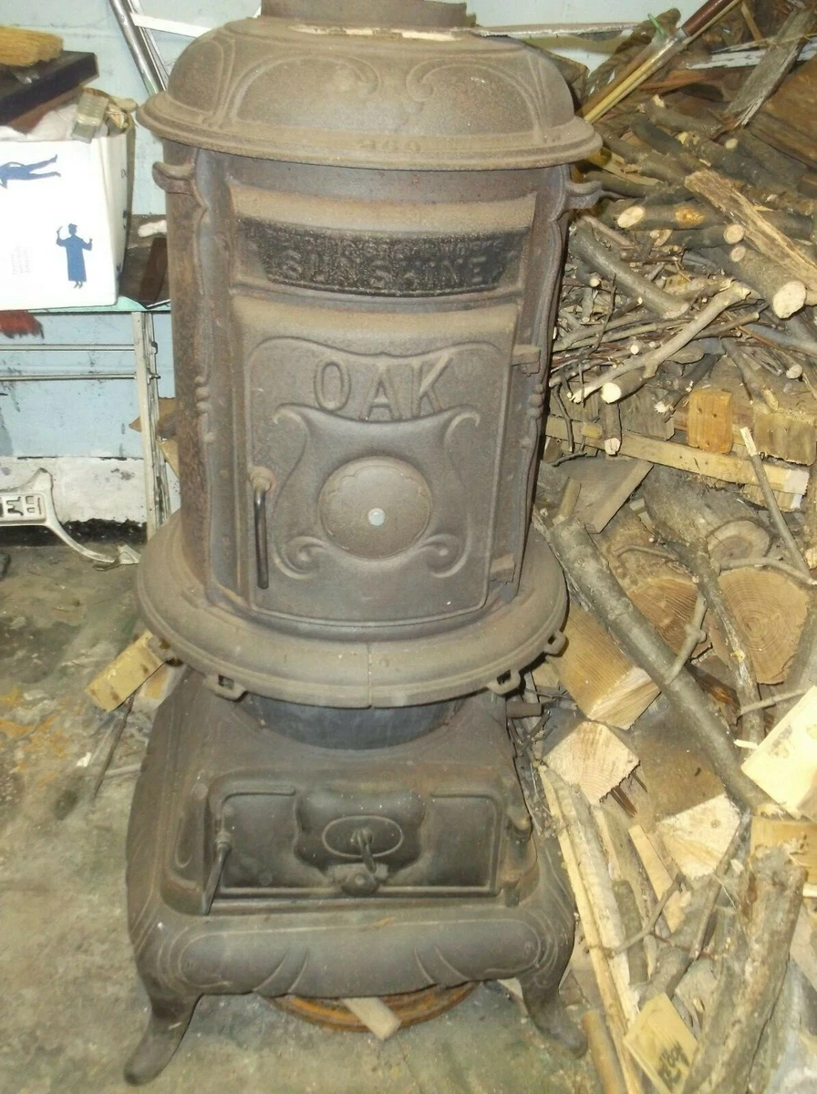 Antique Sunshine Oak Coal Stove w/Finial | eBay