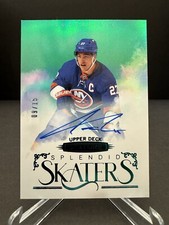2022-23 UD Stature Anders Lee SP Green Auto 9/15 Splendid Skaters