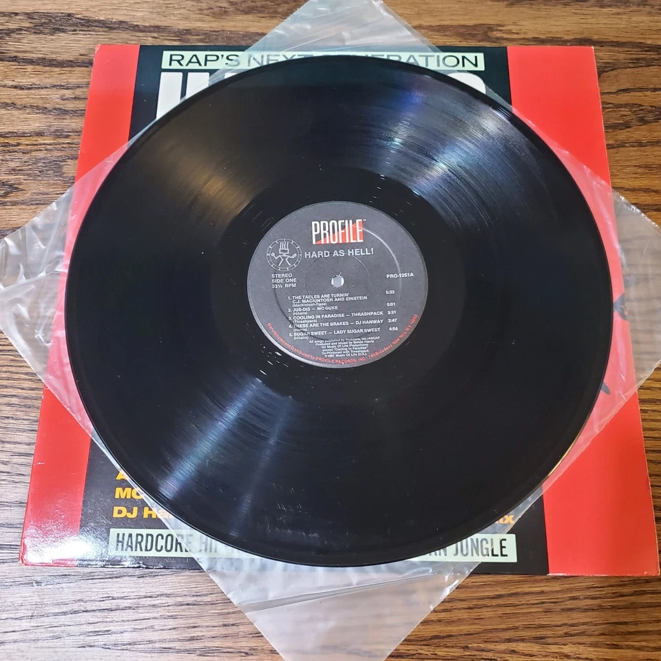 1988 - VARIOUS - HARD AS HELL LP - PROFILE RECORDS ASHER D DADDY FREDDY DEREK B - Image 3 of 4