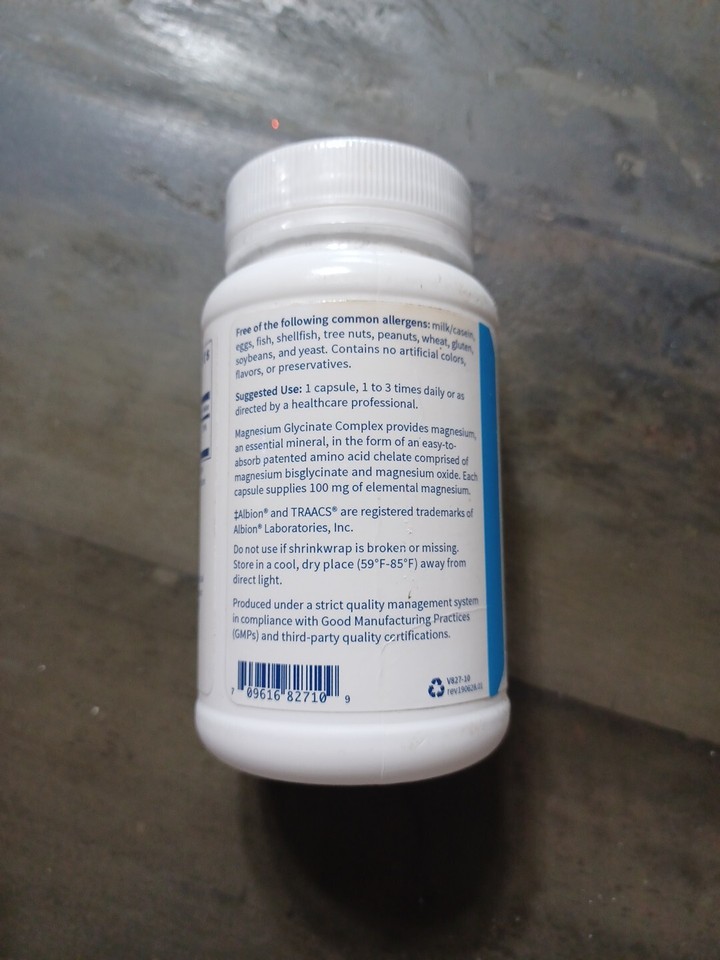 Klaire Lab Magnesium Glycinate Complex 100 Capsules eBay