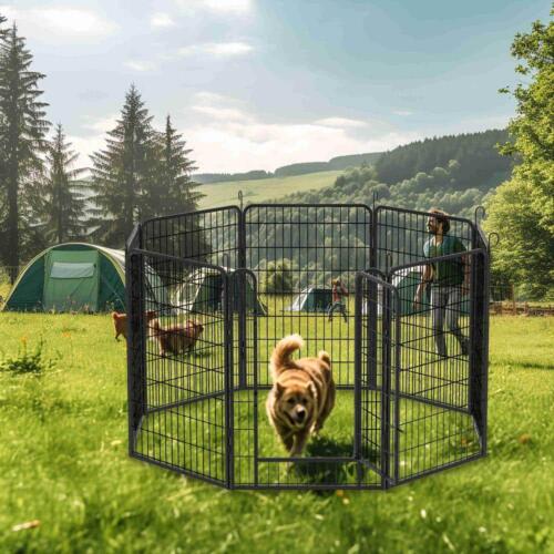 Miscool Dog Fence Kit 40" x 31.5" x 0.6" Outdoor Portable Metal (8-Panel) - 第 2/11 張圖片