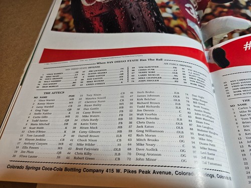 1984 AIR FORCE vs SAN DIEGO STATE FOOTBALL PROGRAM FALCONS AZTECS GAME SDSU AFU - Picture 16 of 20