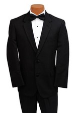 40XL Mens Black w/ Brown Pinstripe Tuxedo Jacket  Pants Unique Party Tux Set
