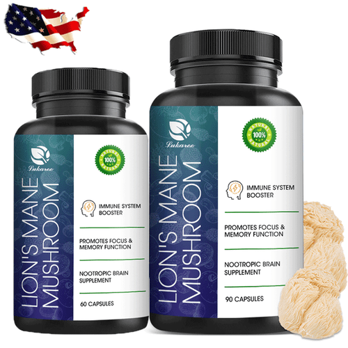 60/90 Caps LUKAREE Lions Mane Complex | Nootropic Brain Support, Focus, Memory