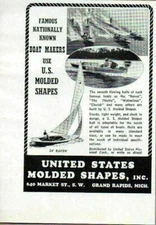 1951 Print Ad United States Molded Shapes Wolverine Boats Grand Rapids,MI
