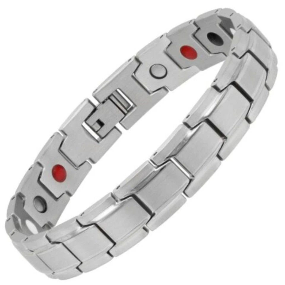 Pulsera Hombre Mujer Terapéutica Energía Sanación Magnética Terapia, Plateada Foto 2 de 4