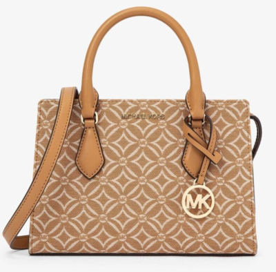 MICHAEL KORS OUTLET SHEILA Logo Jacquard Center Zip Satchel