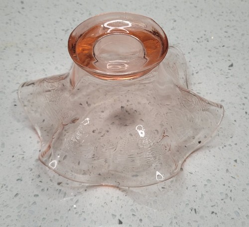 Vintage Pink Ruffle Top Candy Dish, Grape & Leaf Pattern - Picture 7 of 13