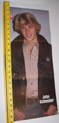Póster de revista vintage de 3 páginas de los duques de Hazzard John Schneider de los años 80 #3 - Imagen 3 de 3