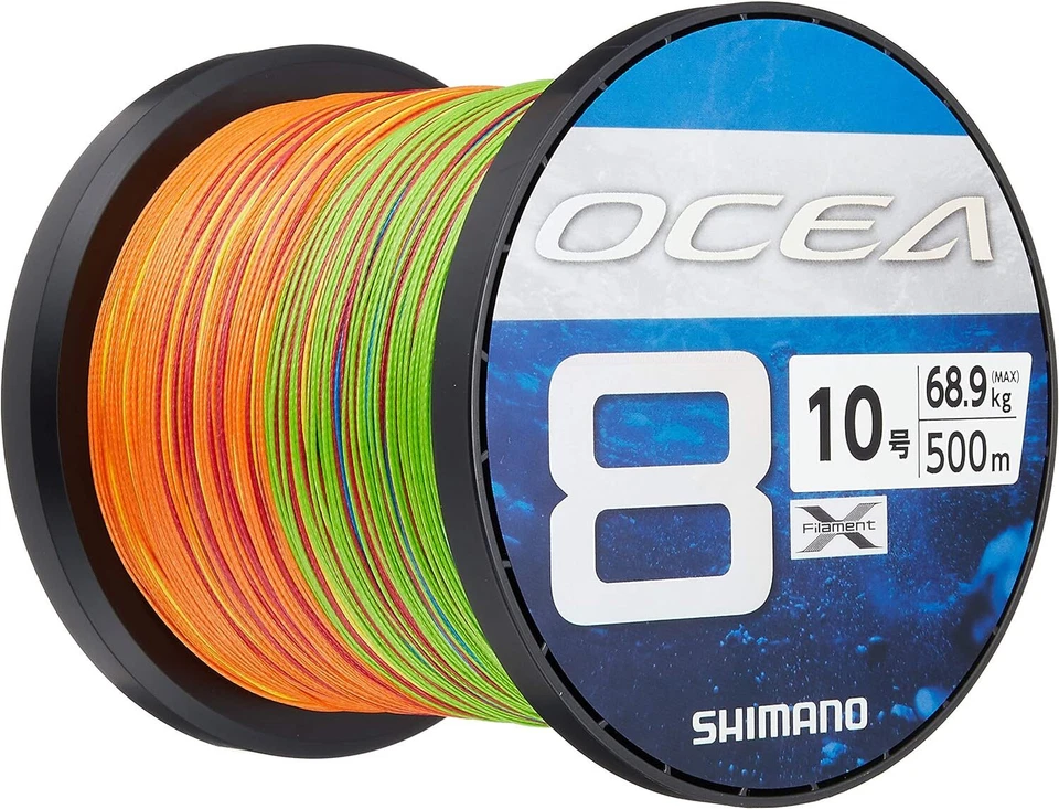 Shimano OCEA 8 PE #1.5-12 ocho líneas trenzadas máx. 173 lb 200/300/400/500 m multicolor Foto 2 de 4