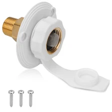 Lead-free Brass RV City Water Inlet w/ Check Valve 3/4 NH Female to 1/2 NPT Male