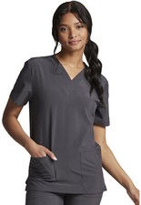 Dickies Scrubs Unisex V-Neck Top DK619 PWPS Pewter Free Shipping
