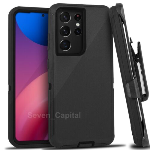 For Samsung Galaxy S21 20 10 10e 9 Plus Ultra Shockproof Rugged Case + Belt Clip - Picture 9 of 14