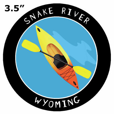 Snake River, Wyoming Kayak Truck Car Window Sticker Decal Souvenir Applique