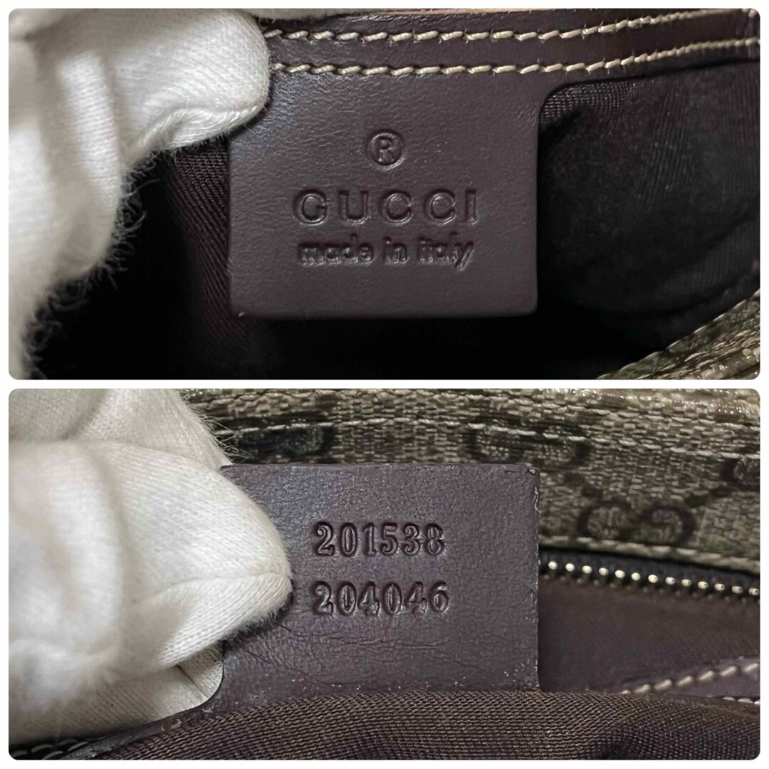 GUCCI GG Supreme 201538 204046 Shoulder Bag PVC Beige GUCCI GG Supreme 201538 204046 Shoulder Bag PVC Beige