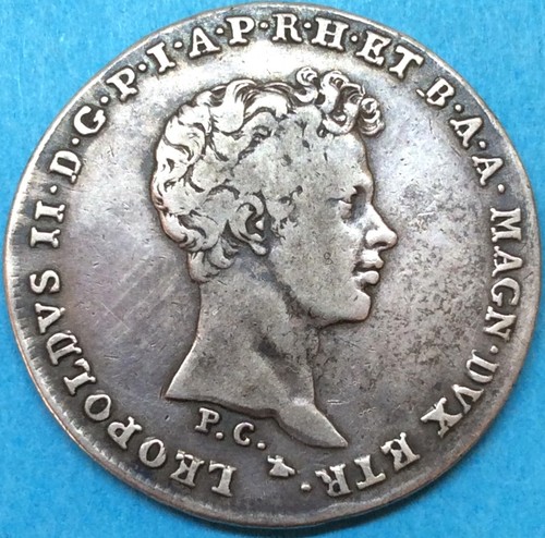 1/2 Francescone 1829 Italy Toscana Leopold II (1824-1859) RARE - Picture 3 of 9