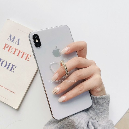 360 Rotating Cell Phone Finger Ring Stand Holder Grip-Transparent Simple/Fashion - Picture 3 of 26