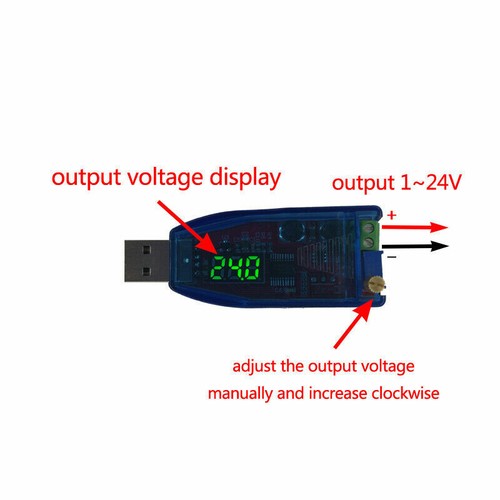 Mini DC-DC Buck Boost Converter Step Up Down Power Supply Module USB 5V to 1-24V - Picture 3 of 10