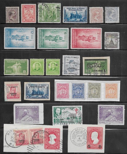 28 Philippines Stamps from Quality Old Antique Album