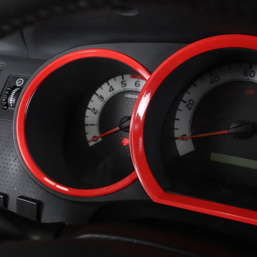Anillo de ajuste de tablero de instrumentos de acero inoxidable rojo 3 piezas para Toyota Tacoma 2005-2014 - Imagen 5 de 12