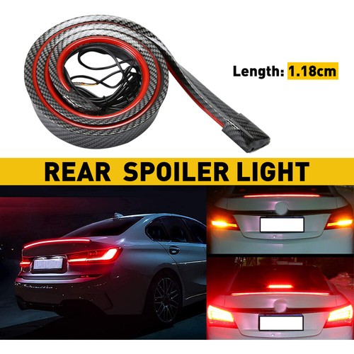 Carbon Fiber LED Car Tail Brake Light Strip Spoiler Rear Lip Trim