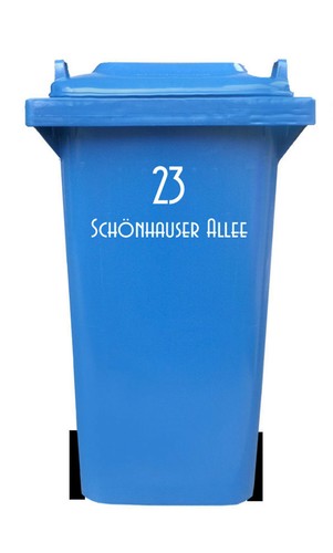 Personalisierter Mülltonnenaufkleber Adresse Straße Hausnummer Anschrift Tonne - Picture 5 of 8