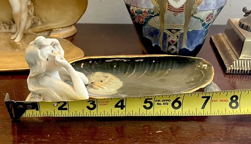 ERNST WAHLISS ANTIQUE ART NOUVEAU WOMAN PORCELAIN AUSTRIA NYMPH AMPHORA FIGURINE - Picture 8 of 8