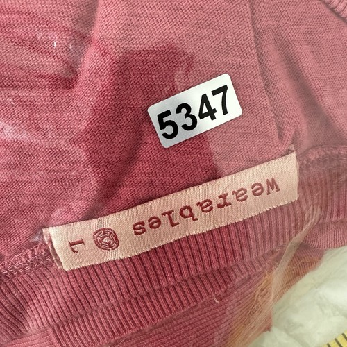 XCVI Shirt Womens Large Pink Asymmetrical Minnimalist Distressed Casual Crew - Picture 10 of 10
