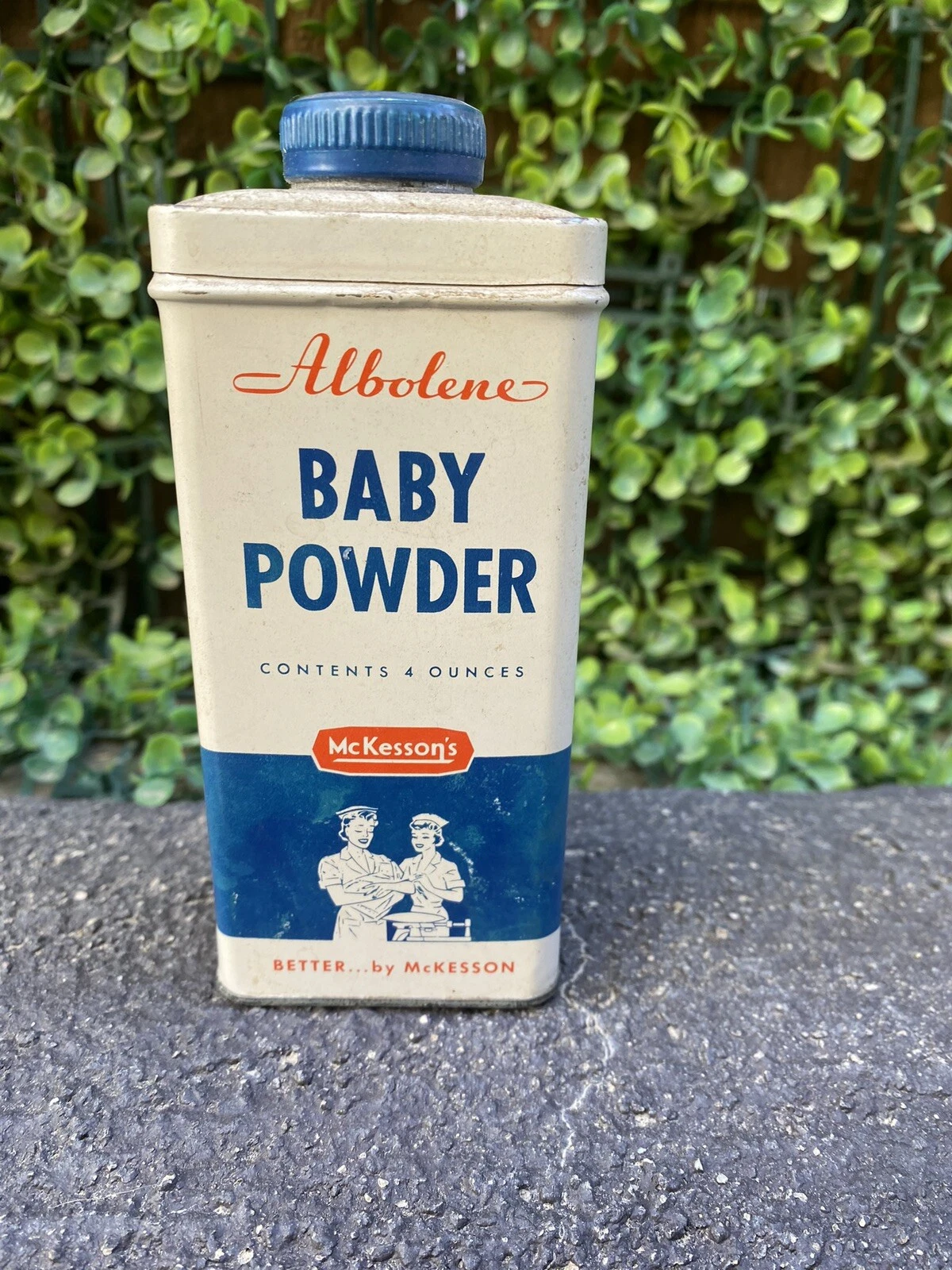 albolene baby powder vibtsge tin container mckesson
